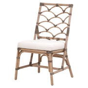 Essentials For Living Crescent Dining Chair ~ Matte Gray Rattan, Blanche, Matte Gray Binding