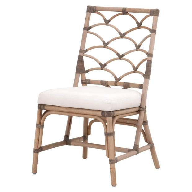 Essentials For Living Crescent Dining Chair ~ Matte Gray Rattan, Blanche, Matte Gray Binding