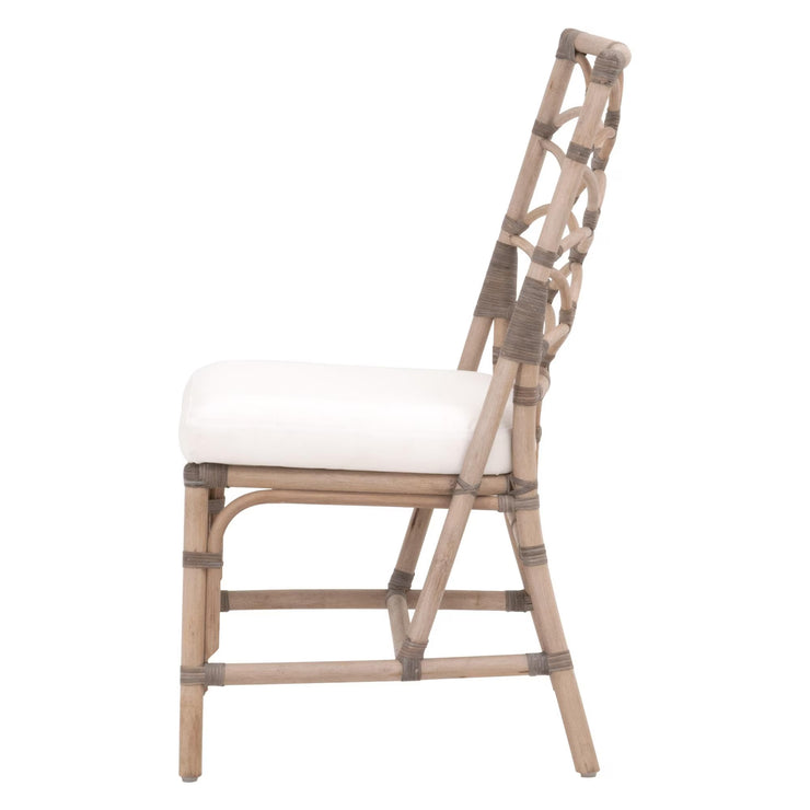 Essentials For Living Crescent Dining Chair ~ Matte Gray Rattan, Blanche, Matte Gray Binding