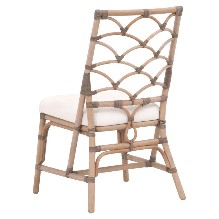 Essentials For Living Crescent Dining Chair ~ Matte Gray Rattan, Blanche, Matte Gray Binding