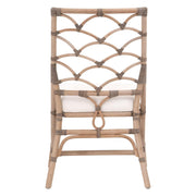 Essentials For Living Crescent Dining Chair ~ Matte Gray Rattan, Blanche, Matte Gray Binding
