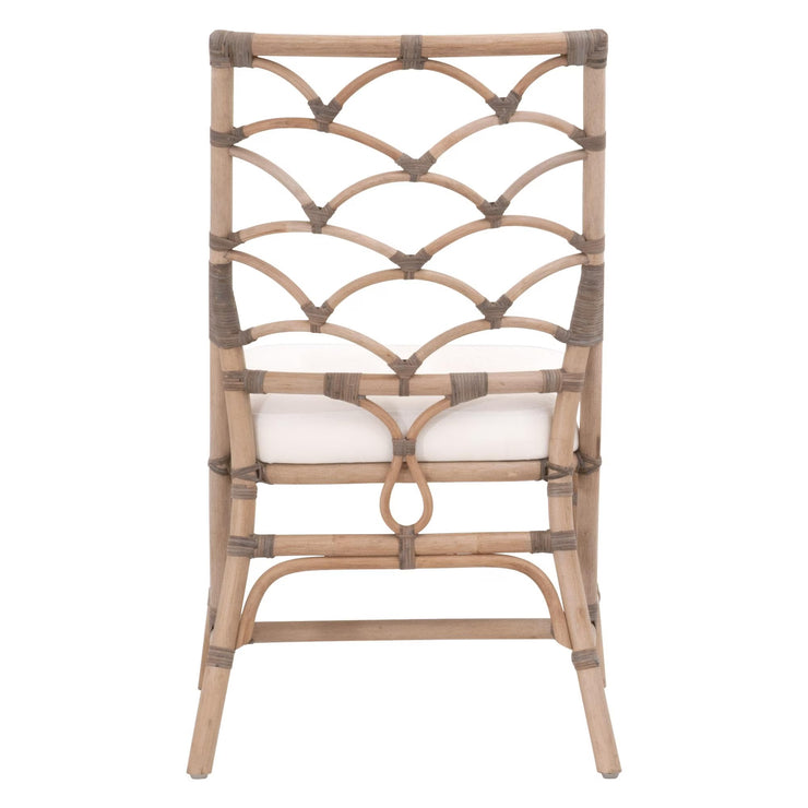 Essentials For Living Crescent Dining Chair ~ Matte Gray Rattan, Blanche, Matte Gray Binding
