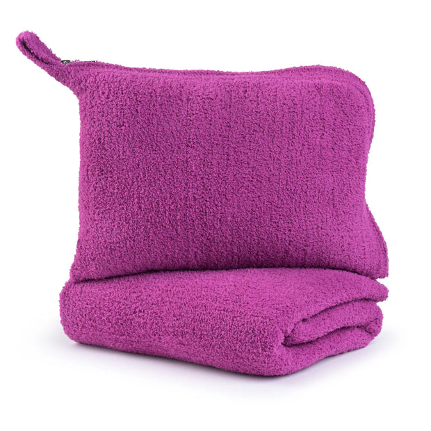 Kashwere Ultra Plush Dark Orchid Travel Blanket & Pouch