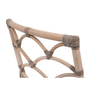 Essentials For Living Crescent Dining Chair ~ Matte Gray Rattan, Blanche, Matte Gray Binding