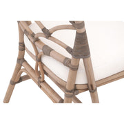 Essentials For Living Crescent Dining Chair ~ Matte Gray Rattan, Blanche, Matte Gray Binding