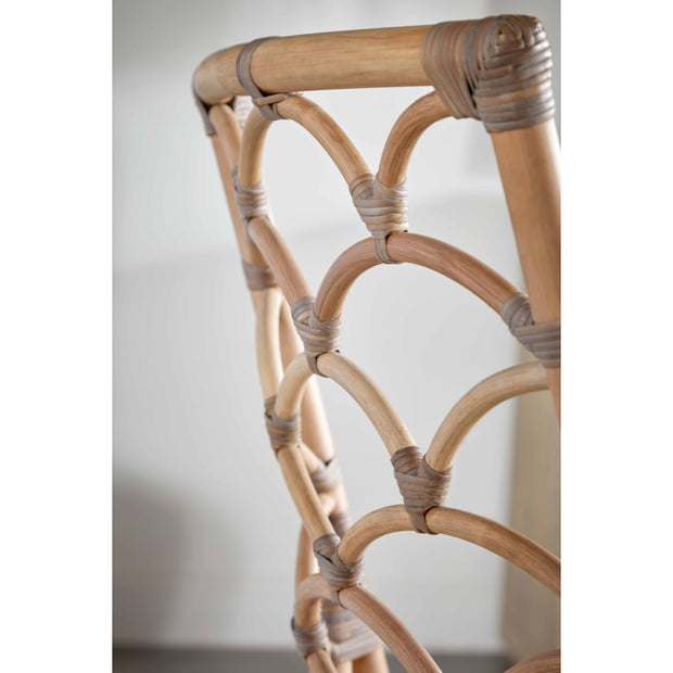 Essentials For Living Crescent Dining Chair ~ Matte Gray Rattan, Blanche, Matte Gray Binding