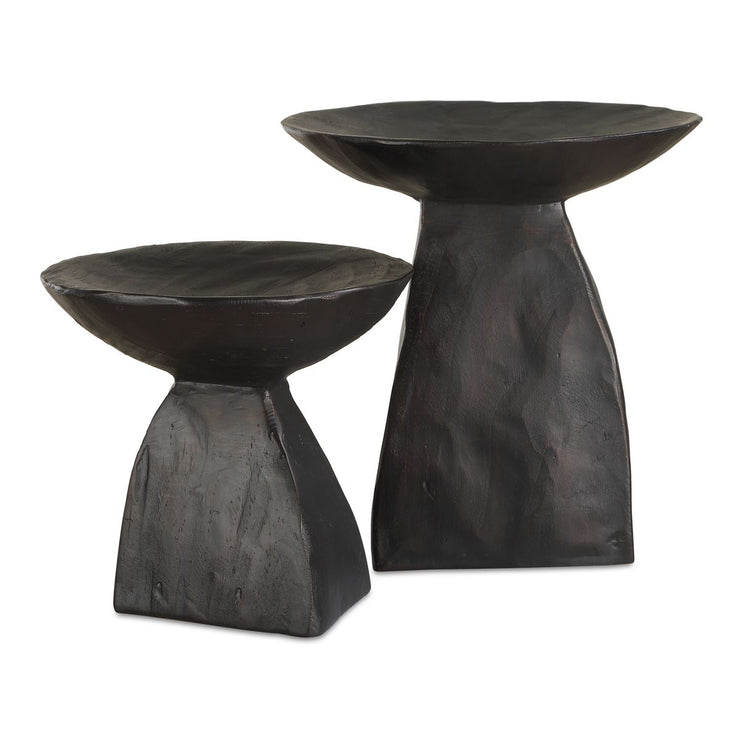 Uttermost Shadow Dark Brown Pedestal Bowls ~ Set Of 2