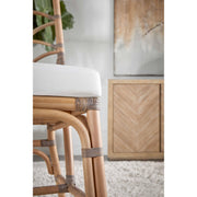 Essentials For Living Crescent Dining Chair ~ Matte Gray Rattan, Blanche, Matte Gray Binding