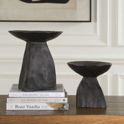 Uttermost Shadow Dark Brown Pedestal Bowls ~ Set Of 2