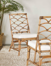 Essentials For Living Crescent Dining Chair ~ Matte Gray Rattan, Blanche, Matte Gray Binding