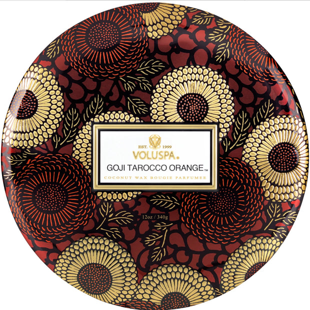 Voluspa Goji Tarocco Orange 3 Wick Tin Candle