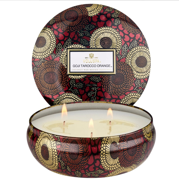 Voluspa Goji Tarocco Orange 3 Wick Tin Candle