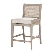 Essentials For Living Leone Counter Stool ~ LiveSmart Gellar Linen, Natural Gray Oak, Cane