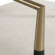Uttermost Moxie Off-White Velvet Counter Stool With Matte Black Wood and Brushed Brass Frame