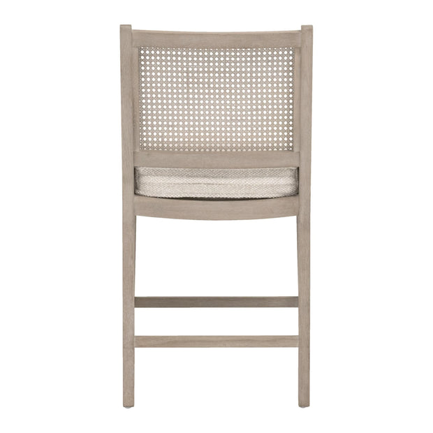 Essentials For Living Leone Counter Stool ~ LiveSmart Gellar Linen, Natural Gray Oak, Cane