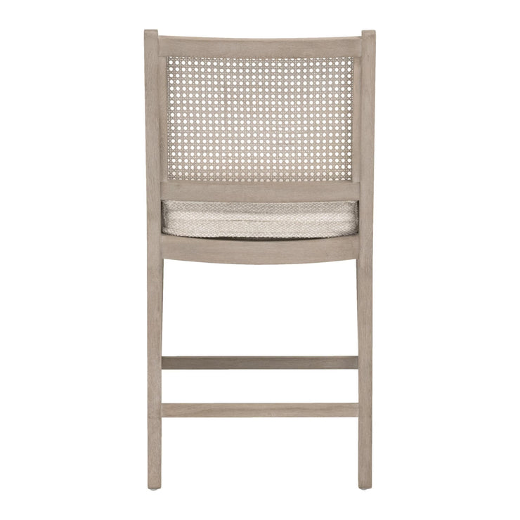 Essentials For Living Leone Counter Stool ~ LiveSmart Gellar Linen, Natural Gray Oak, Cane