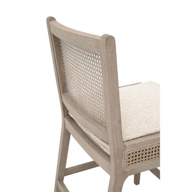 Essentials For Living Leone Counter Stool ~ LiveSmart Gellar Linen, Natural Gray Oak, Cane