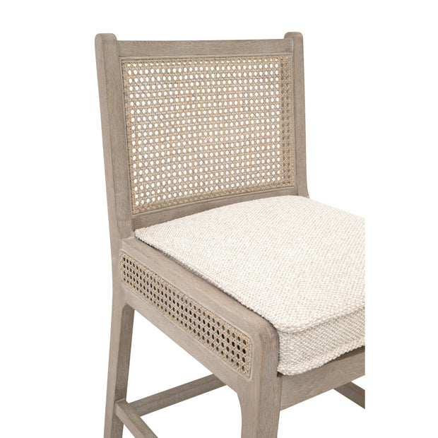 Essentials For Living Leone Counter Stool ~ LiveSmart Gellar Linen, Natural Gray Oak, Cane