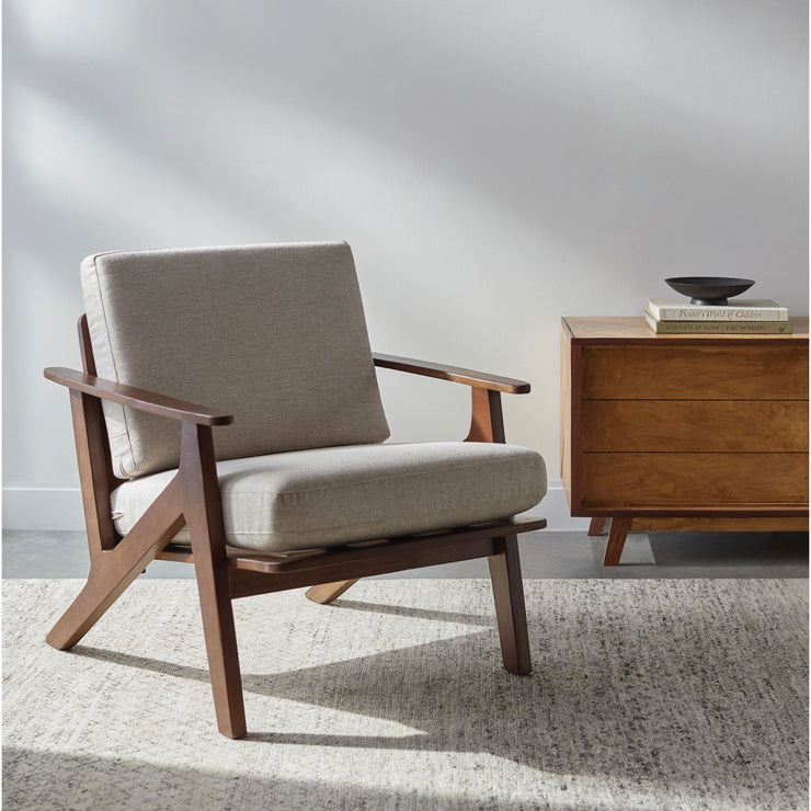 Surya Dover Modern Woven Accent Chair With Wood