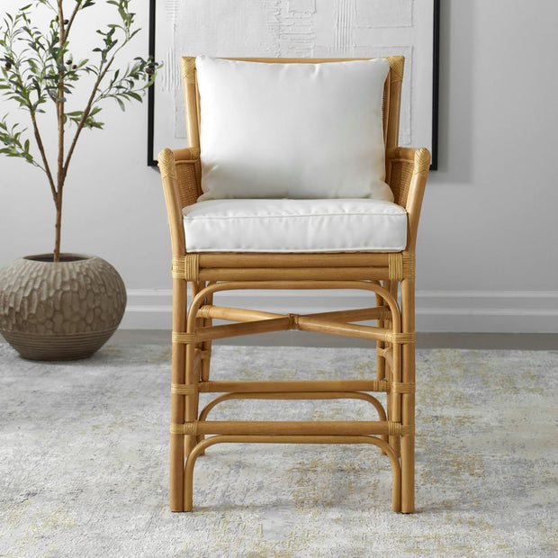 Uttermost Pacific Natural Woven Rattan Counter Stool