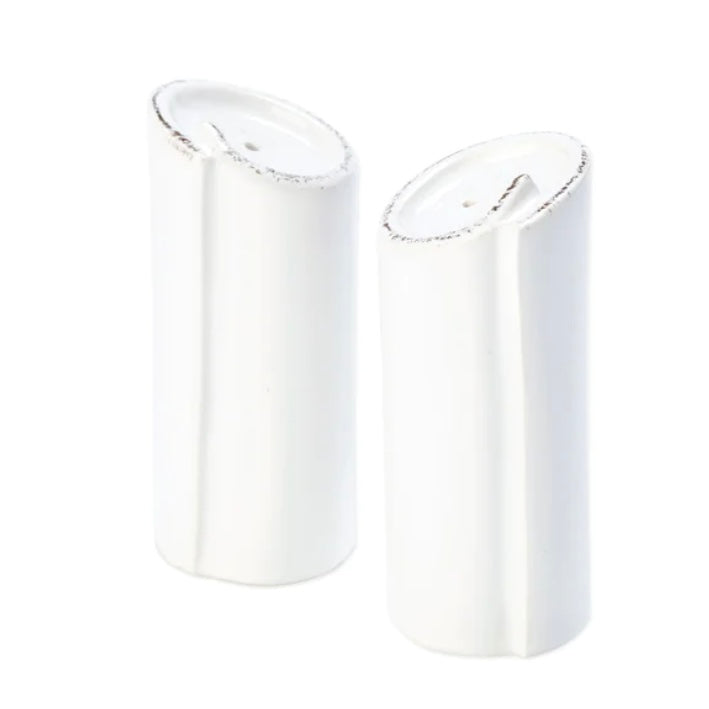 Vietri Lastra White Salt and Pepper ~ Handcrafted Italian Stoneware