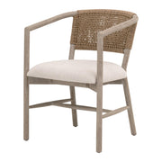 Essentials For Living Juxaposition Accent Chair~ Bisque, Natural Gray Oak, Jute Twine
