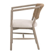 Essentials For Living Juxaposition Accent Chair~ Bisque, Natural Gray Oak, Jute Twine
