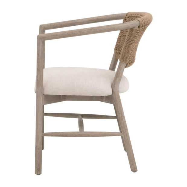 Essentials For Living Juxaposition Accent Chair~ Bisque, Natural Gray Oak, Jute Twine