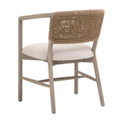 Essentials For Living Juxaposition Accent Chair~ Bisque, Natural Gray Oak, Jute Twine