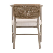 Essentials For Living Juxaposition Accent Chair~ Bisque, Natural Gray Oak, Jute Twine