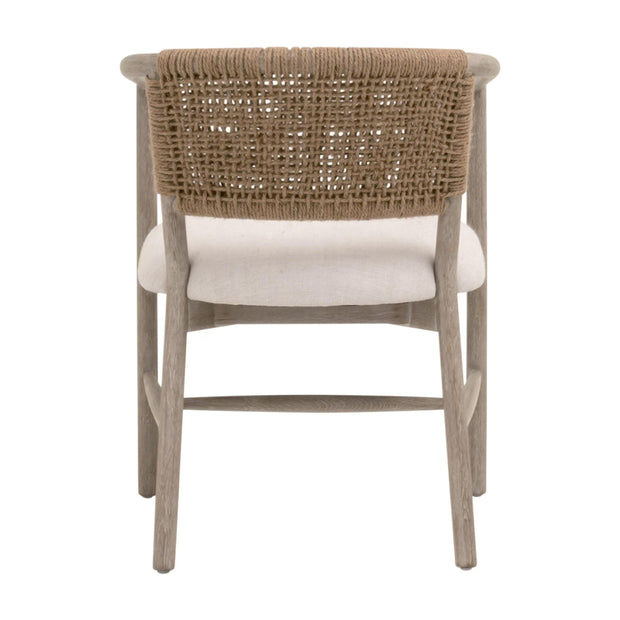 Essentials For Living Juxaposition Accent Chair~ Bisque, Natural Gray Oak, Jute Twine
