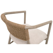 Essentials For Living Juxaposition Accent Chair~ Bisque, Natural Gray Oak, Jute Twine