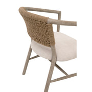 Essentials For Living Juxaposition Accent Chair~ Bisque, Natural Gray Oak, Jute Twine