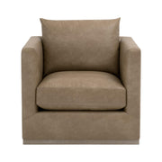 Essentials For Living Siena Plinth Base Sofa Chair ~ Ivanhoe Toast, Natural Gray Oak
