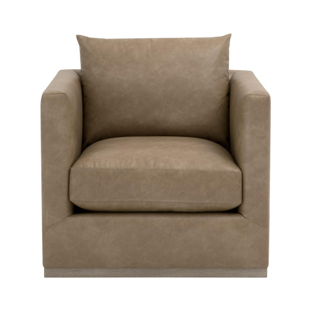 Essentials For Living Siena Plinth Base Sofa Chair ~ Ivanhoe Toast, Natural Gray Oak
