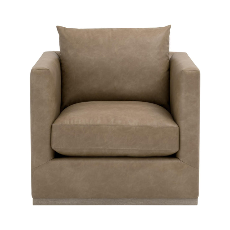 Essentials For Living Siena Plinth Base Sofa Chair ~ Ivanhoe Toast, Natural Gray Oak