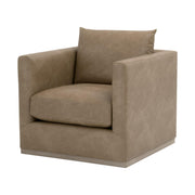Essentials For Living Siena Plinth Base Sofa Chair ~ Ivanhoe Toast, Natural Gray Oak