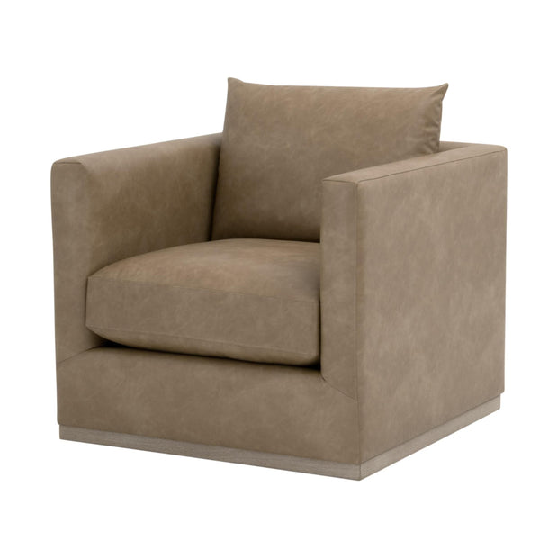 Essentials For Living Siena Plinth Base Sofa Chair ~ Ivanhoe Toast, Natural Gray Oak