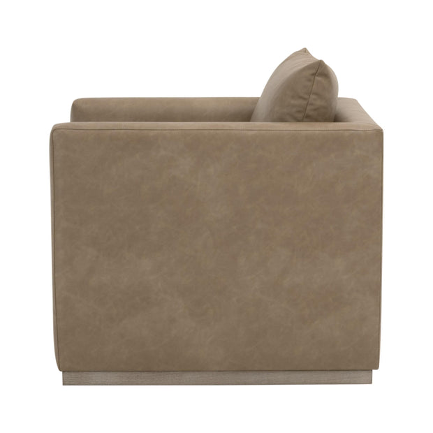 Essentials For Living Siena Plinth Base Sofa Chair ~ Ivanhoe Toast, Natural Gray Oak