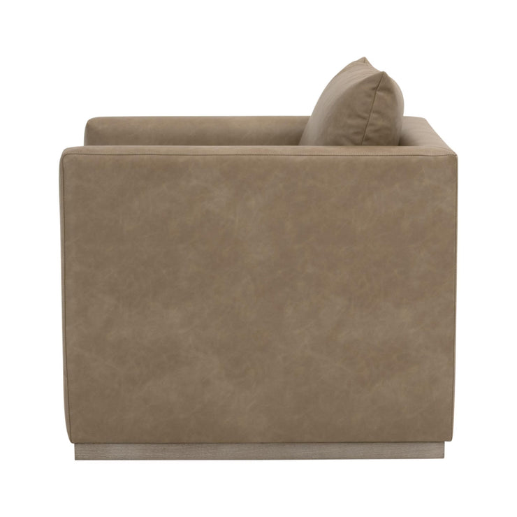 Essentials For Living Siena Plinth Base Sofa Chair ~ Ivanhoe Toast, Natural Gray Oak