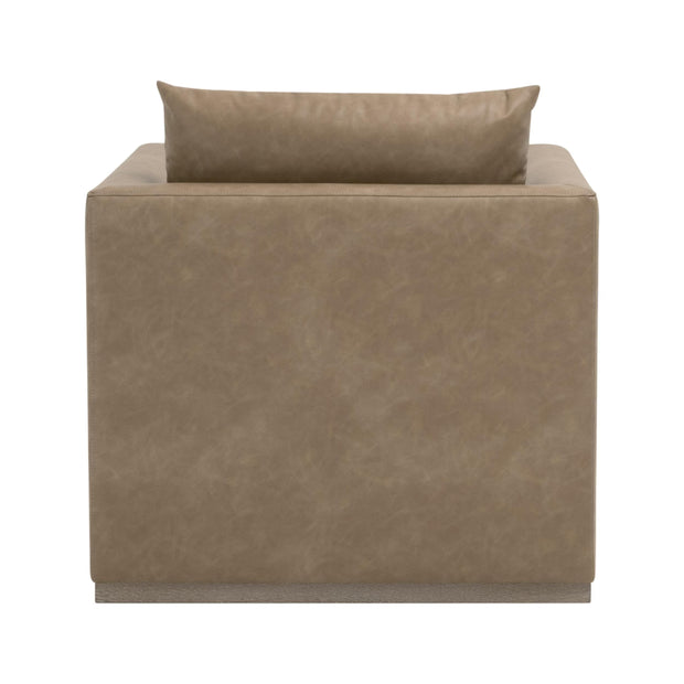 Essentials For Living Siena Plinth Base Sofa Chair ~ Ivanhoe Toast, Natural Gray Oak