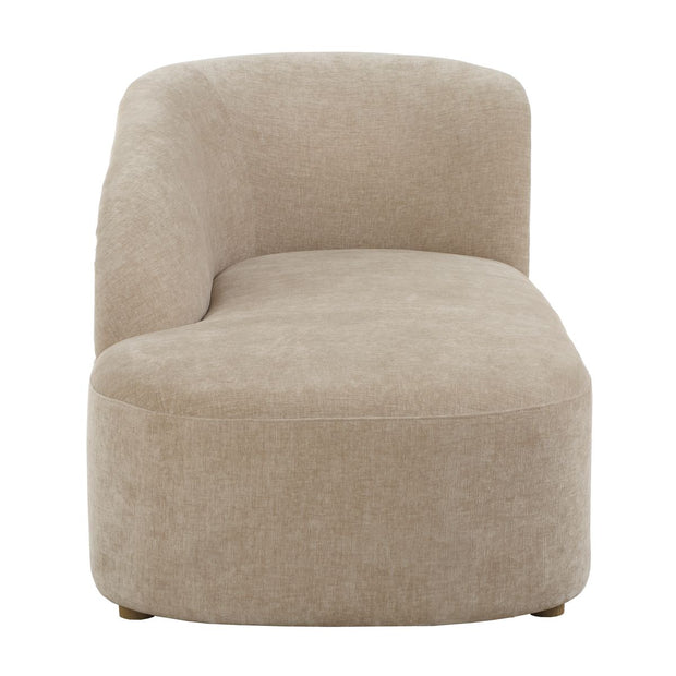 Uttermost Fae Flax-Toned Crosshatched Velvet Chaise Lounge