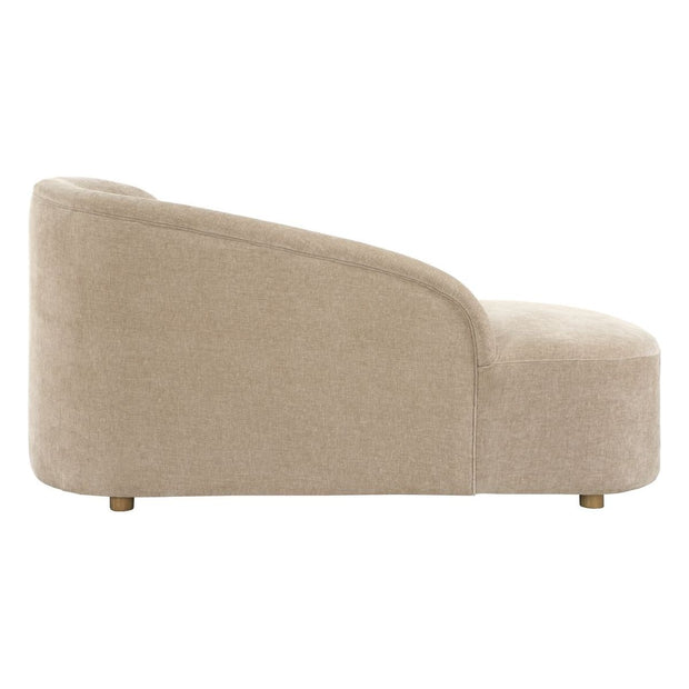 Uttermost Fae Flax-Toned Crosshatched Velvet Chaise Lounge