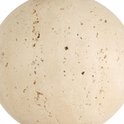 Uttermost Hudson Gold and Travertine Floor Lamp With White Linen Shade
