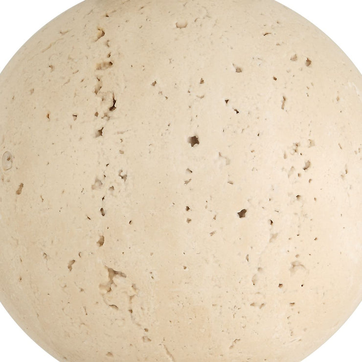 Uttermost Hudson Gold and Travertine Floor Lamp With White Linen Shade