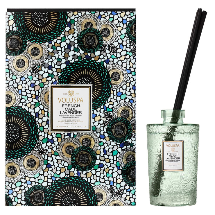 Voluspa French Cade Lavender Luxe Reed Diffuser Set