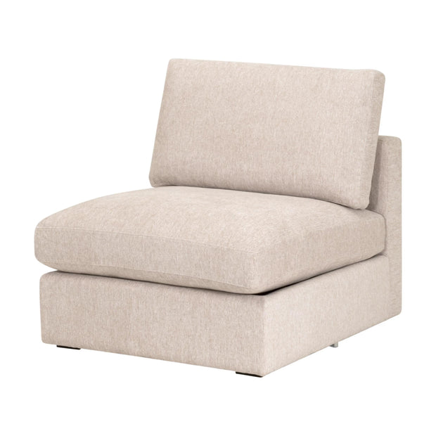 Essentials For Living Daley Modular Armless Chair ~ LiveSmart Halifax Ivory, Espresso