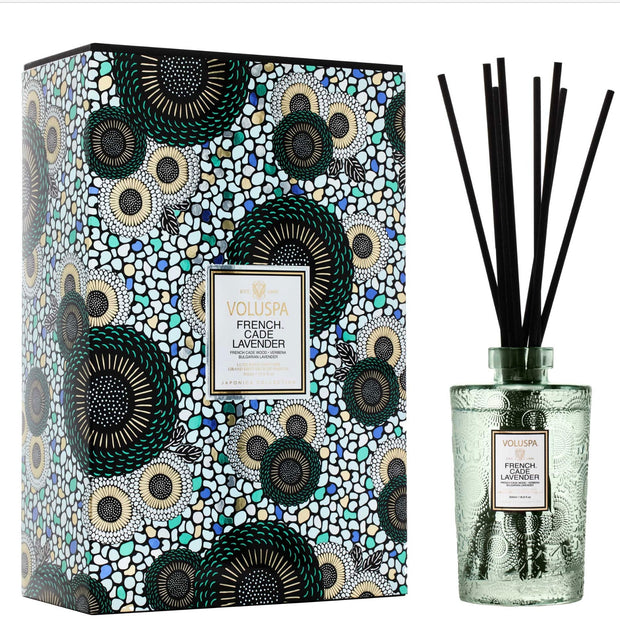 Voluspa French Cade Lavender Luxe Reed Diffuser Set
