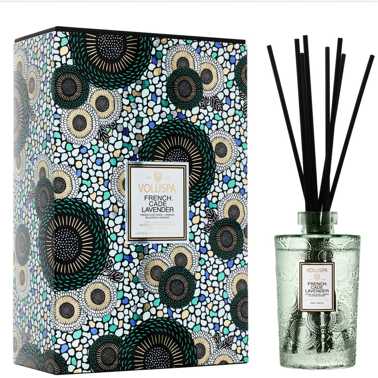 Voluspa French Cade Lavender Luxe Reed Diffuser Set