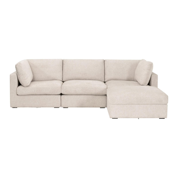 Essentials For Living Daley Modular Armless Chair ~ LiveSmart Halifax Ivory, Espresso